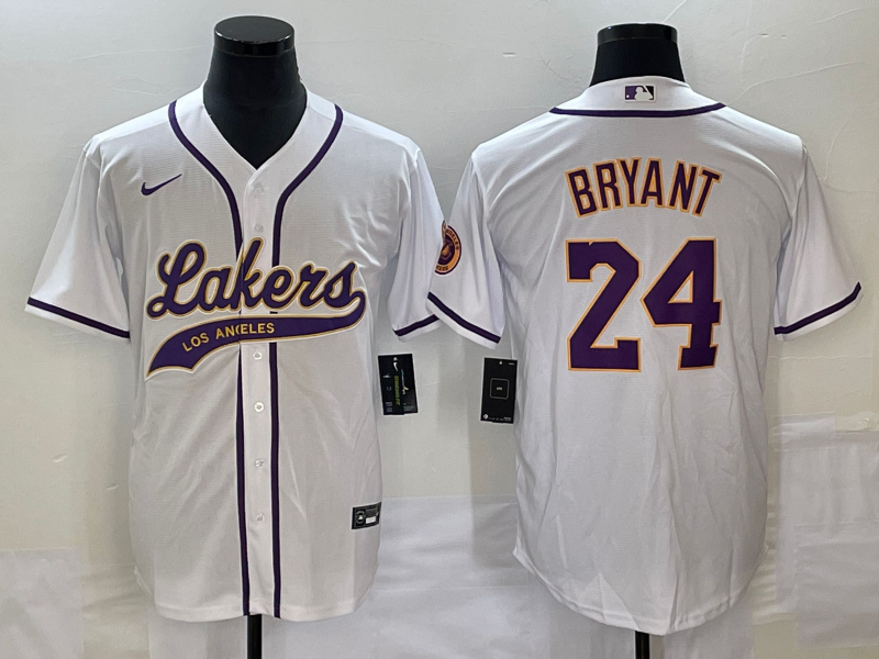 Men Los Angeles Lakers 24 Bryant white 2023 NBA Jersey style 10